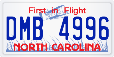 NC license plate DMB4996