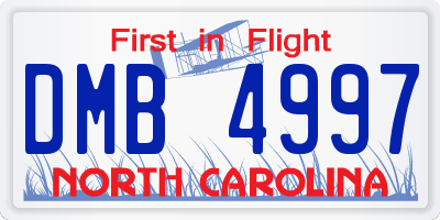 NC license plate DMB4997