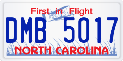 NC license plate DMB5017