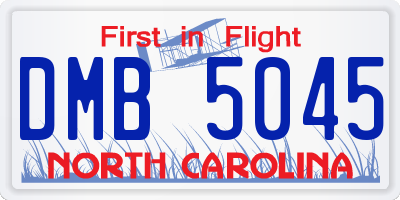 NC license plate DMB5045