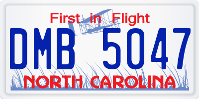 NC license plate DMB5047