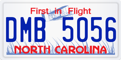 NC license plate DMB5056