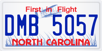 NC license plate DMB5057