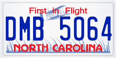 NC license plate DMB5064