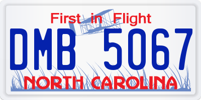 NC license plate DMB5067