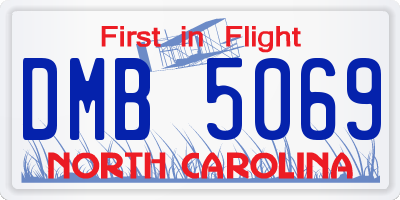 NC license plate DMB5069
