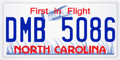 NC license plate DMB5086
