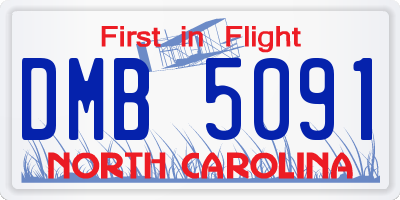 NC license plate DMB5091