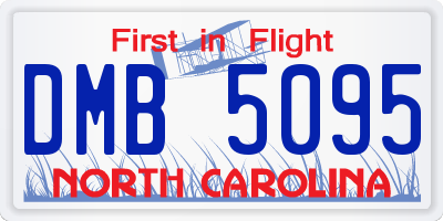 NC license plate DMB5095