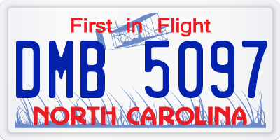 NC license plate DMB5097