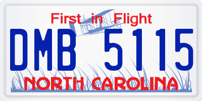NC license plate DMB5115