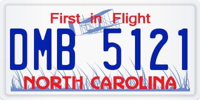 NC license plate DMB5121