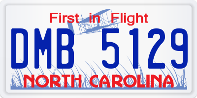 NC license plate DMB5129