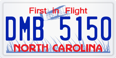 NC license plate DMB5150