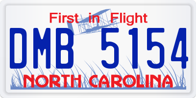 NC license plate DMB5154