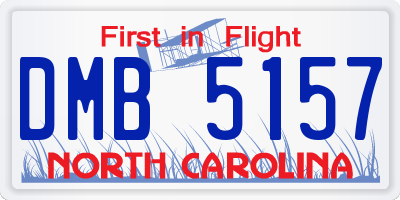 NC license plate DMB5157