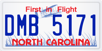 NC license plate DMB5171