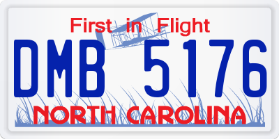 NC license plate DMB5176
