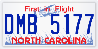 NC license plate DMB5177
