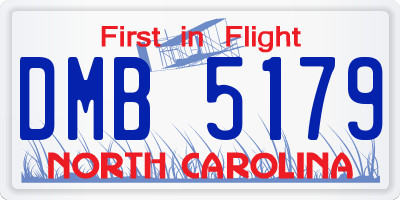 NC license plate DMB5179