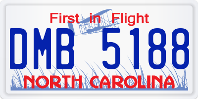 NC license plate DMB5188