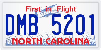 NC license plate DMB5201