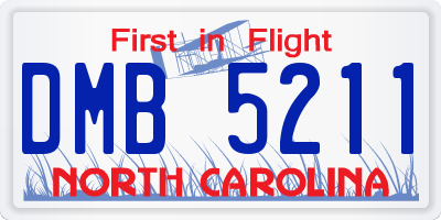 NC license plate DMB5211
