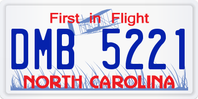 NC license plate DMB5221