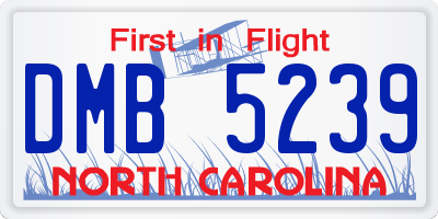 NC license plate DMB5239