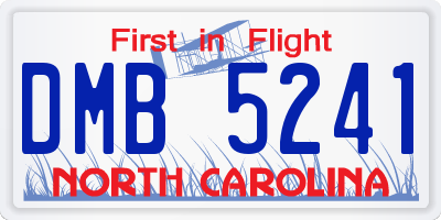 NC license plate DMB5241