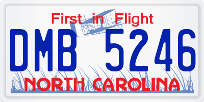 NC license plate DMB5246