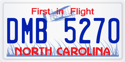 NC license plate DMB5270