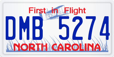 NC license plate DMB5274