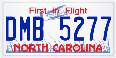 NC license plate DMB5277