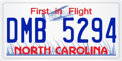 NC license plate DMB5294