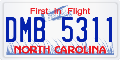 NC license plate DMB5311
