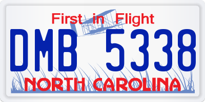 NC license plate DMB5338