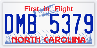 NC license plate DMB5379