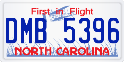 NC license plate DMB5396