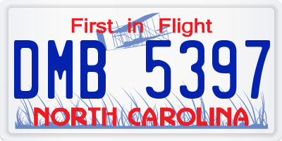 NC license plate DMB5397
