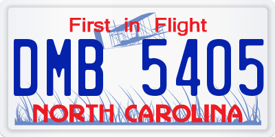 NC license plate DMB5405