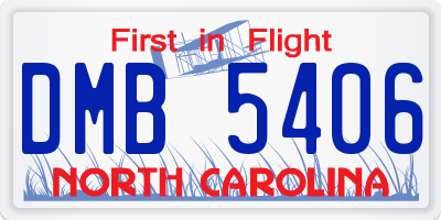 NC license plate DMB5406