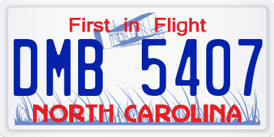 NC license plate DMB5407