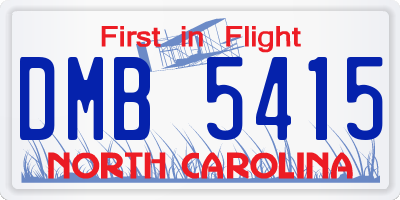 NC license plate DMB5415