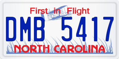 NC license plate DMB5417