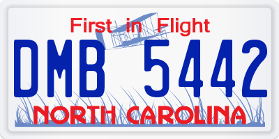 NC license plate DMB5442