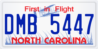 NC license plate DMB5447