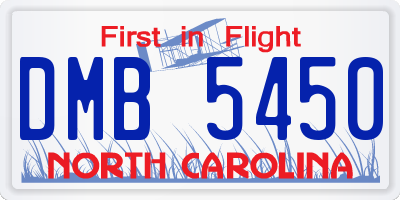 NC license plate DMB5450