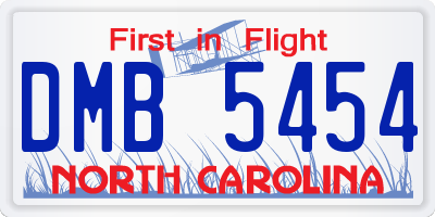 NC license plate DMB5454