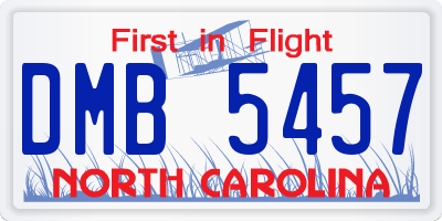 NC license plate DMB5457